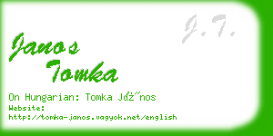 janos tomka business card